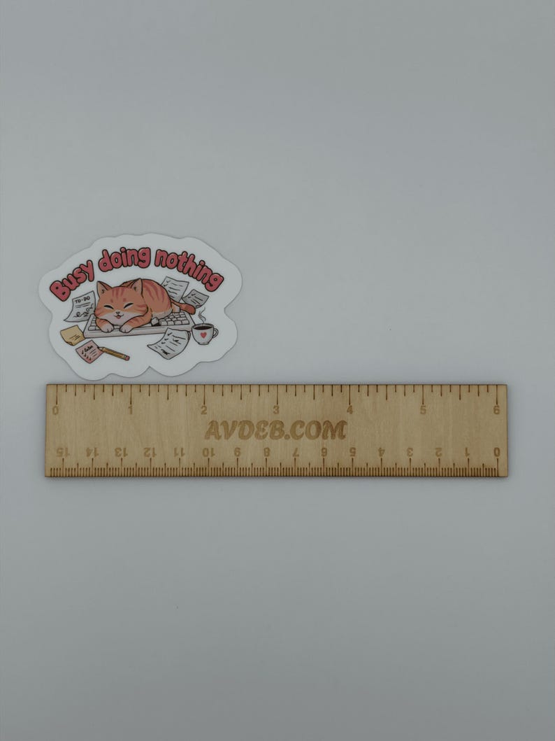 Busy Doing Nothing Cat Vinyl Sticker