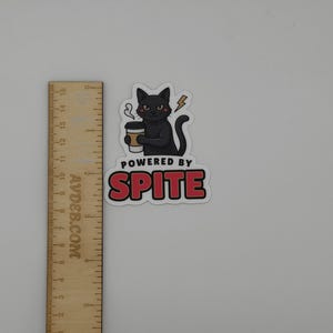 Black Cat Powered By Spite Sticker