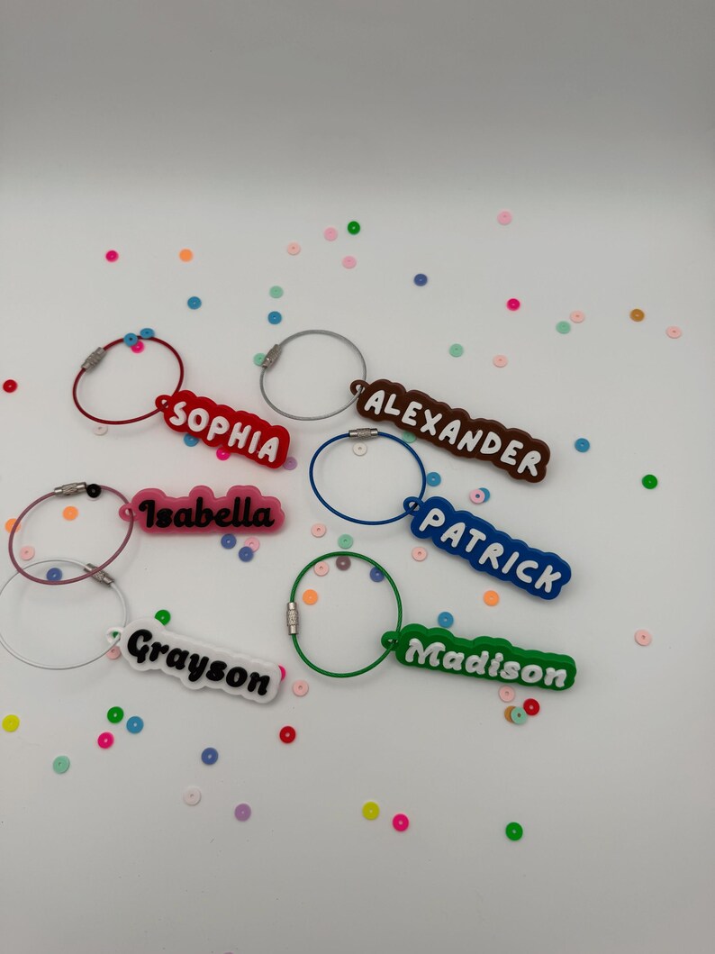 Personalized 3D Printed Name Keychain, Custom Name Tag, Backpack Keychain, Gift for Kids