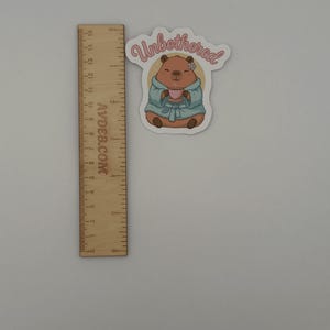 Unbothered Capybara Vinyl Sticker | Cute Kawaii Die-Cut Cartoon Decal