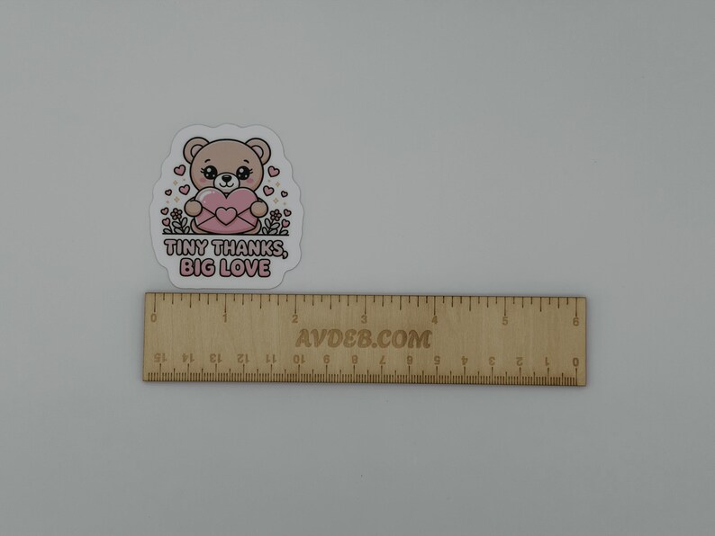 Cute Teddy Bear Tiny Thanks Big Love Sticker