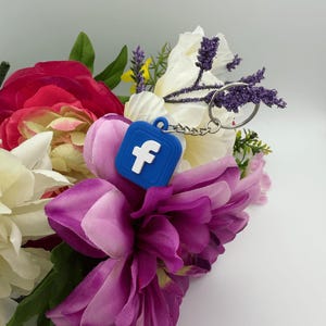 Facebook NFC Keychain 3D Printed Key Ring | Tech Accessory Gift