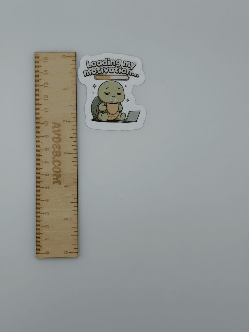 Cute Turtle Vinyl Sticker Loading My Motivation