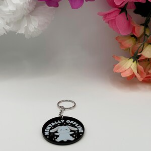 Mentally Offline Bunny Acrylic Keychain
