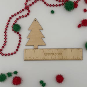 Unfinished Wood Christmas Tree Ornament Blank, DIY Craft, Holiday Decor, Paintable