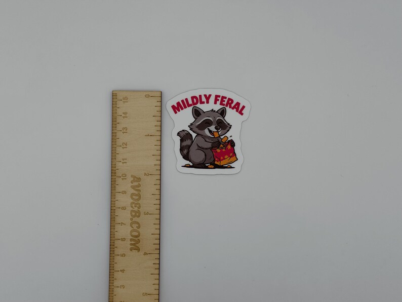 Mildly Feral Raccoon Vinyl Sticker | Cute Funny Die Cut Animal Decal
