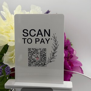 Personalized Acrylic QR Code Sign Scan to Pay Stand