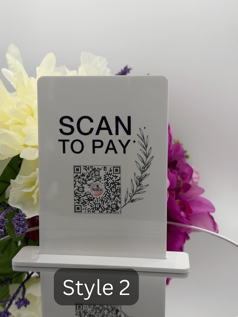 Personalized Acrylic QR Code Sign Scan to Pay Stand