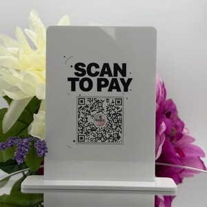 Personalized Acrylic QR Code Sign Scan to Pay Stand