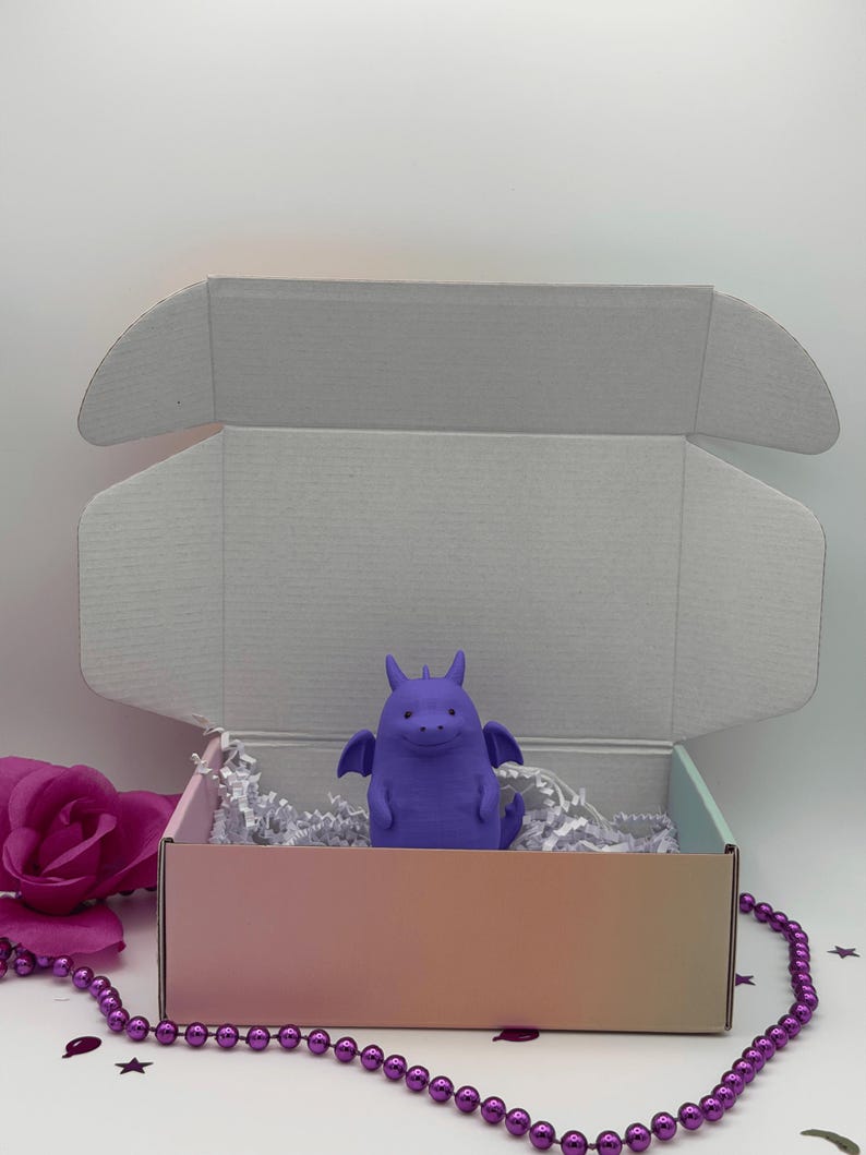 Potato Dragon Sculpture, Cute Kawaii Fantasy Dragon Figurine, 3D Printed, Unique Desk & Shelf Art Piece