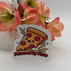 Powered By Pizza Vinyl Sticker