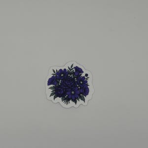 Purple Blue Floral Bouquet Sticker