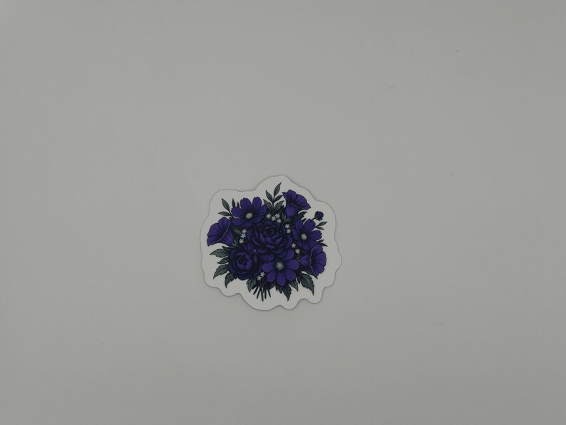 Purple Blue Floral Bouquet Sticker