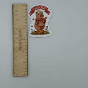 Hello Fall Capybara Vinyl Sticker