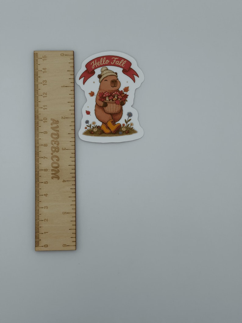 Hello Fall Capybara Vinyl Sticker