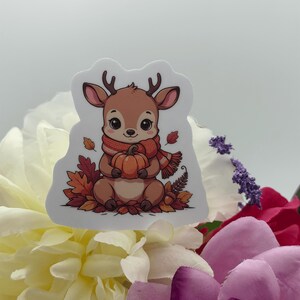 Cute Autumn Deer Vinyl Sticker