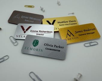 Custom Acrylic Name Badge with Logo, Personalized Employee Office Tag