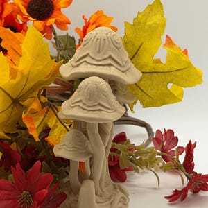 3D Printed Mushroom Cluster Sculpture – Enchanted Forest Art Deco Fantasy Decor