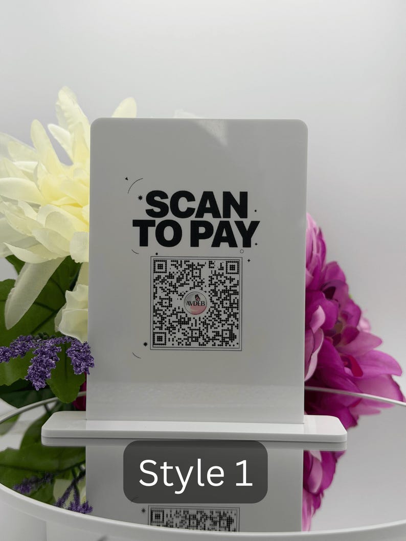 Personalized Acrylic QR Code Sign Scan to Pay Stand