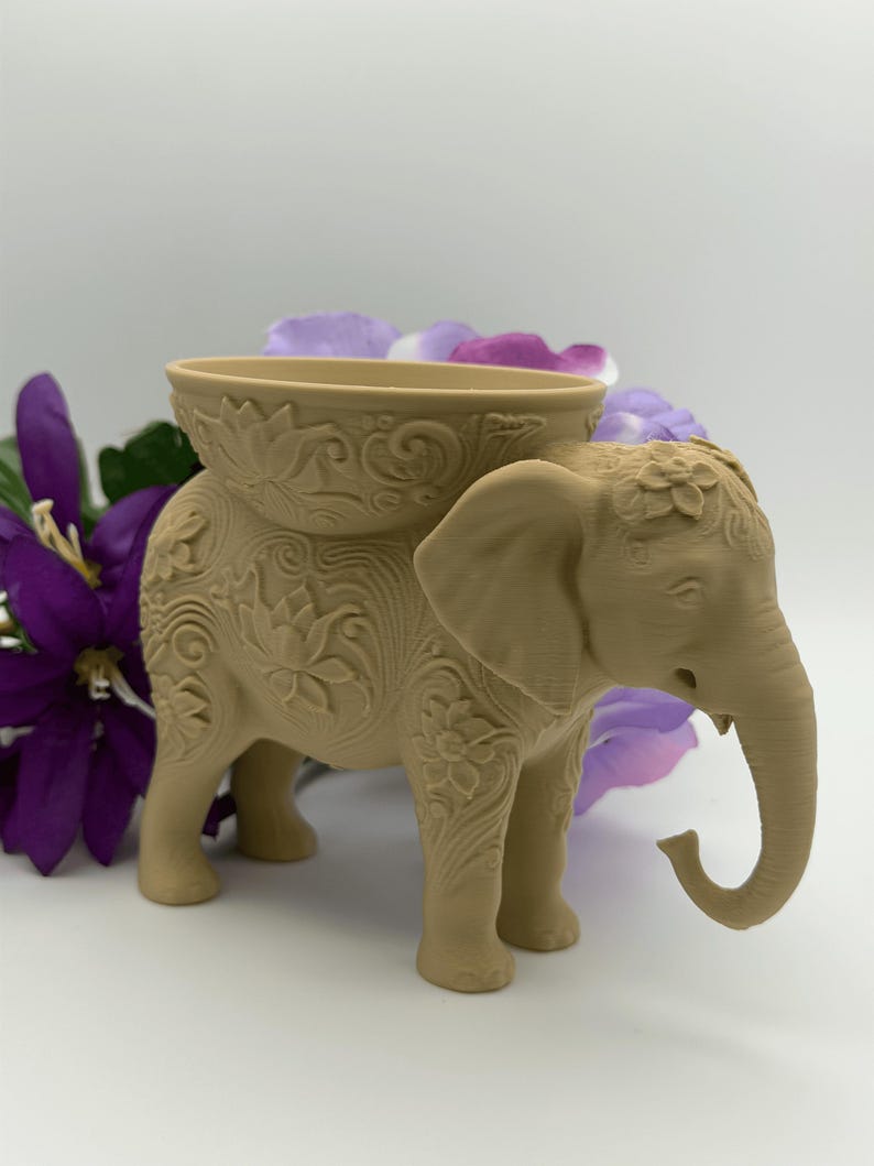Elephant Jewelry Holder Bowl – 3D Printed PLA Ring Dish, Cute Desk Decor & Trinket Tray