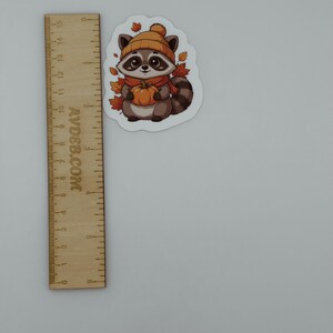 Cute Autumn Raccoon Vinyl Sticker
