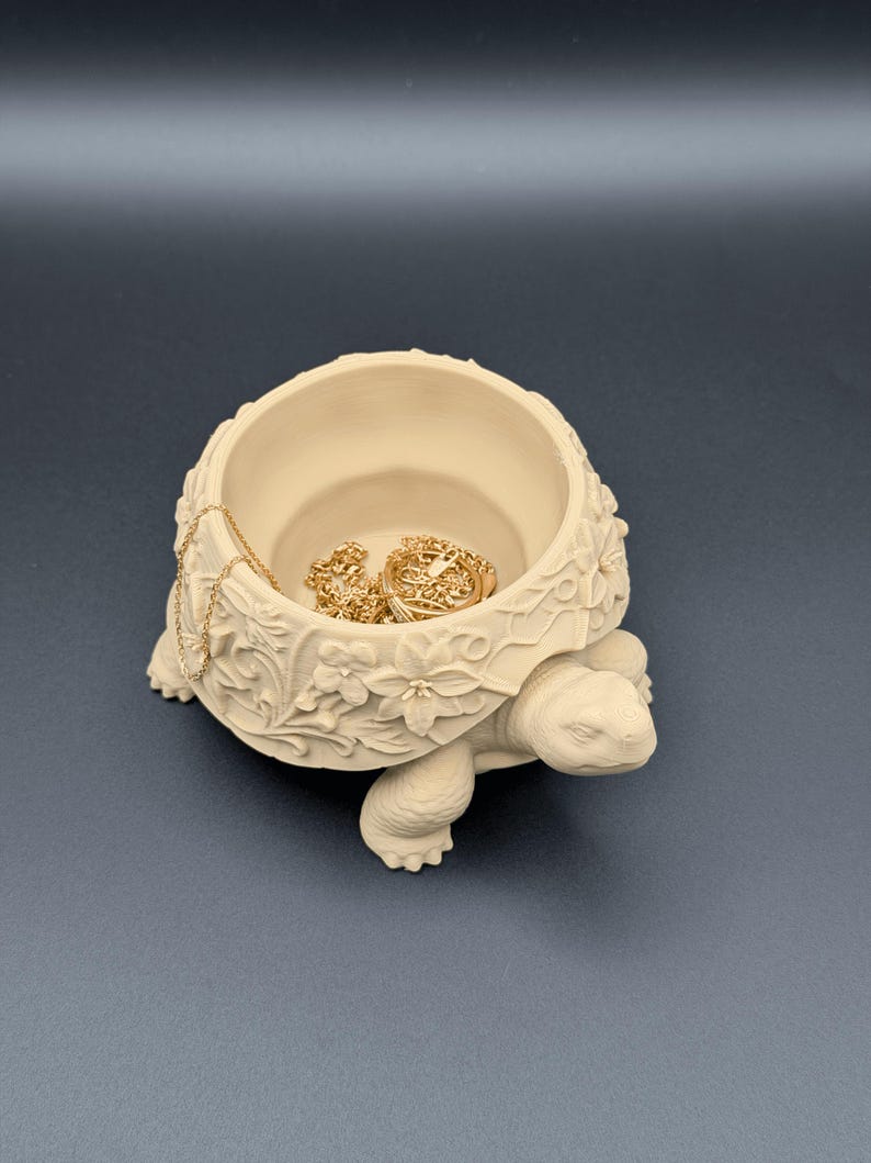 Turtle Jewelry Dish 3D Printed PLA Trinket Holder