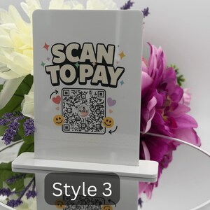 Personalized Acrylic QR Code Sign Scan to Pay Stand