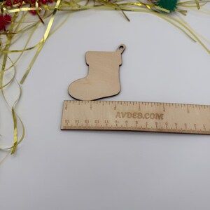 Unfinished Wood Stocking Ornaments, Christmas Craft, DIY Decor, Personalized Gifts