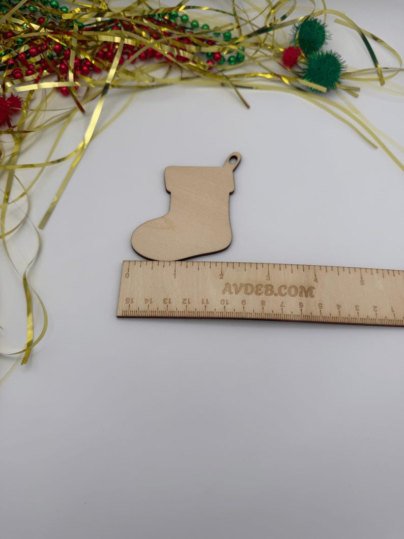 Unfinished Wood Stocking Ornaments, Christmas Craft, DIY Decor, Personalized Gifts