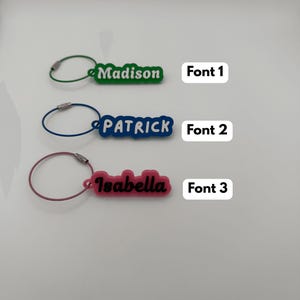 Personalized 3D Printed Name Keychain, Custom Name Tag, Backpack Keychain, Gift for Kids