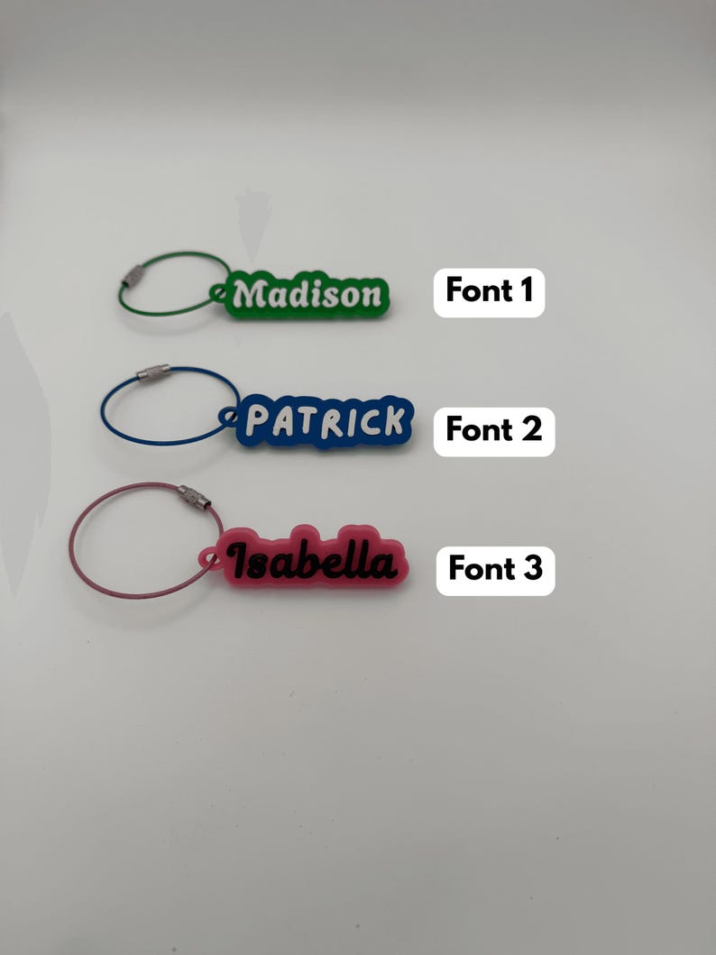 Personalized 3D Printed Name Keychain, Custom Name Tag, Backpack Keychain, Gift for Kids