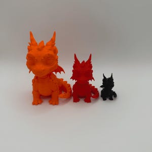 Cute Baby Dragon Figurine 3D Printed PLA Statue
