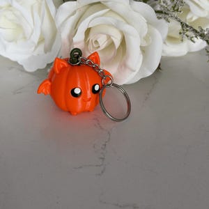 Cute Pumpkin Bat Keychain 3D Printed PLA Charm