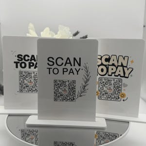 Personalized Acrylic QR Code Sign Scan to Pay Stand