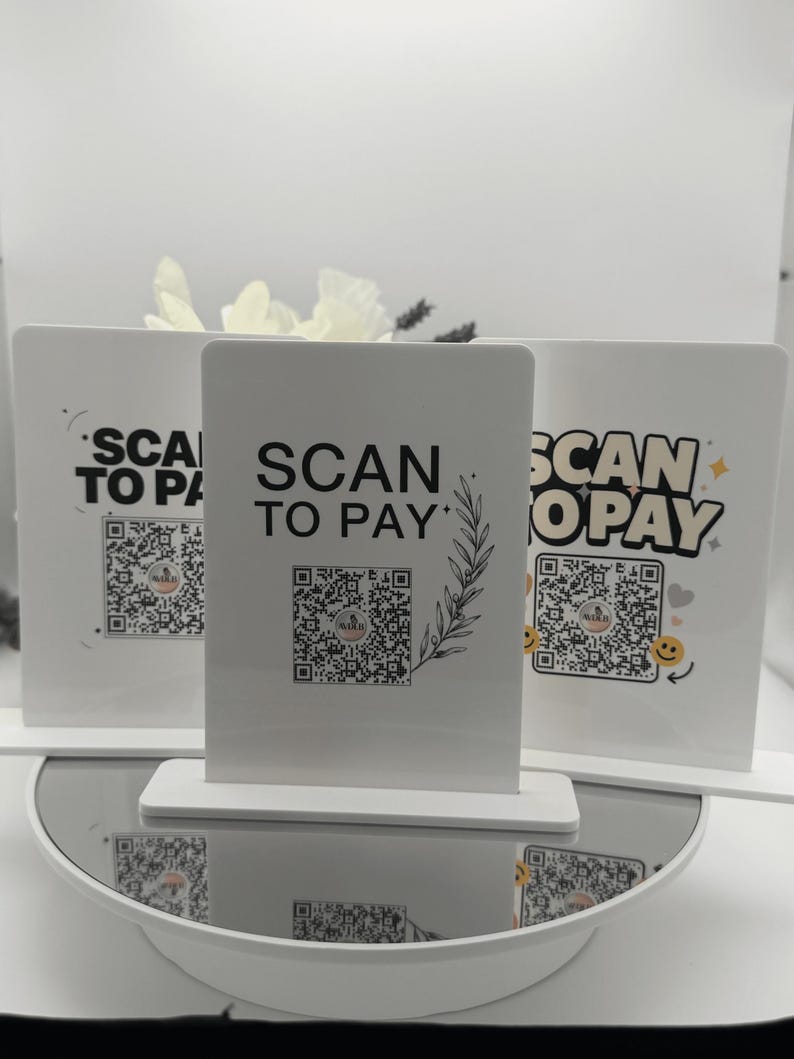 Personalized Acrylic QR Code Sign Scan to Pay Stand