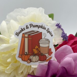 Books and Pumpkin Spice Vinyl Sticker