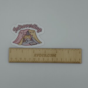 Introverting Cat Vinyl Sticker