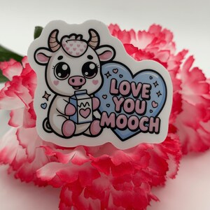 Cute Love You Mooch Cow Vinyl Sticker