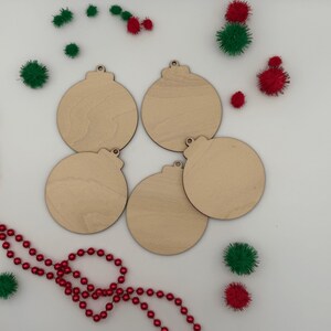 Unfinished Wood Round Christmas Ornament Blanks, DIY Craft Supplies, Holiday Decor