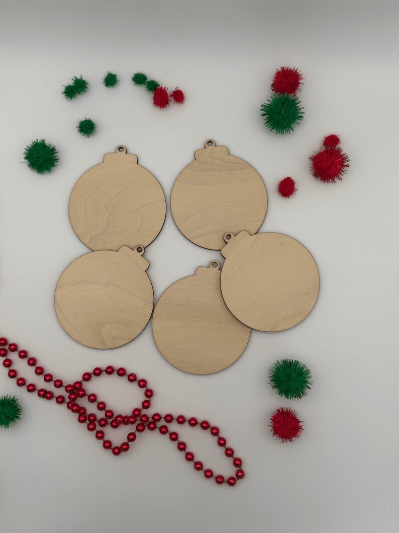 Unfinished Wood Round Christmas Ornament Blanks, DIY Craft Supplies, Holiday Decor