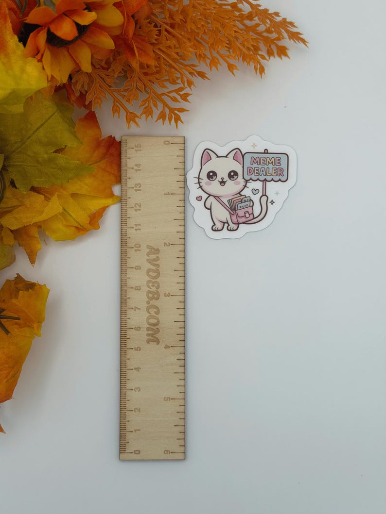 Cute Meme Dealer Cat Vinyl Sticker