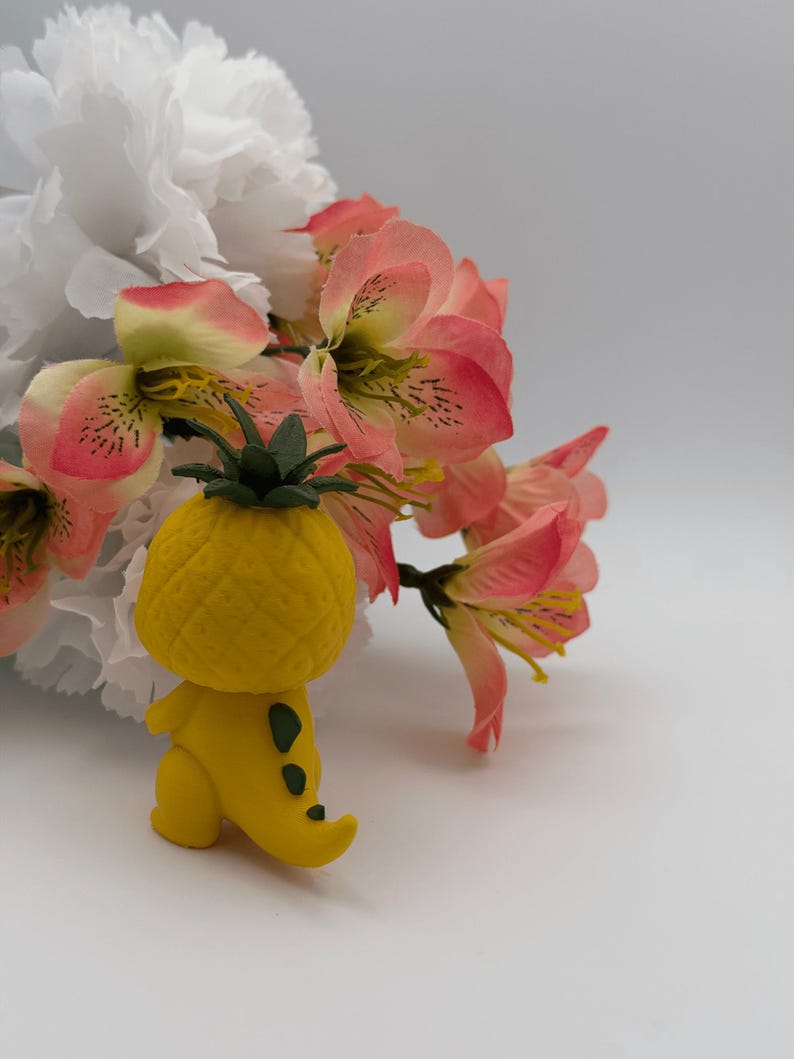 Pineapple Dino 3D Printed Figure – Hand-Painted PLA Collectible