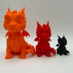 Cute Baby Dragon Figurine 3D Printed PLA Statue