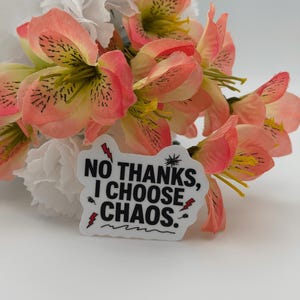 No Thanks I Choose Chaos Vinyl Sticker