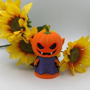 Pumpkin Vampire Figurine Halloween 3D Printed Decor