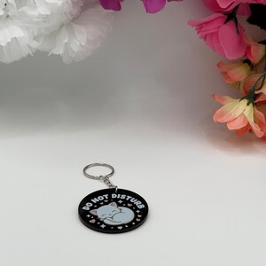 Do Not Disturb Cat Acrylic Keychain
