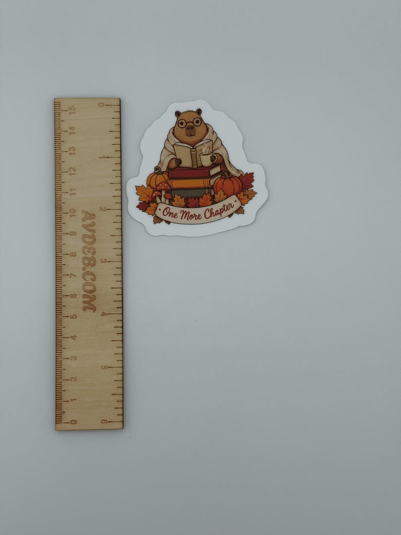 Capybara Reading Vinyl Sticker One More Chapter