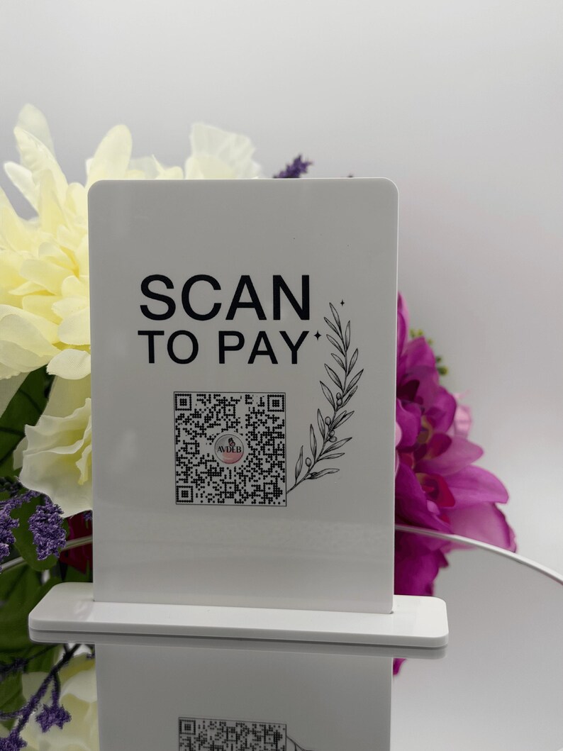 Personalized Acrylic QR Code Sign Scan to Pay Stand