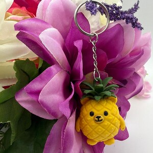 Cute Pineapple Bear Keychain PLA Charm