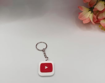 YouTube NFC Keychain | 3D Printed YouTube Keychain | Play Button Key Ring | Gift for YouTuber | Content Creator Gift